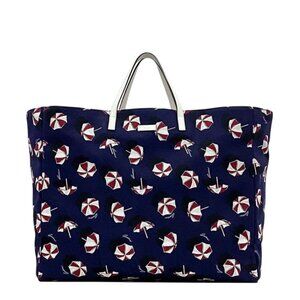 Gucci Tote Bag Navy White Canvas
